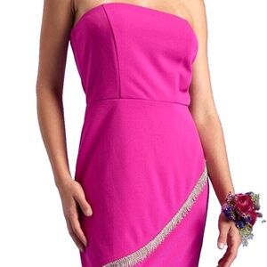 Elegant Pink Strapless Dress